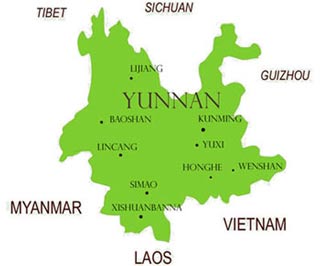 map of yunnan 