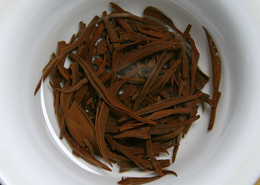 brewed tea leaves of tan yang congou black tea