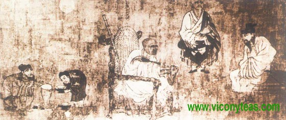a scene of people of tang dynasty boiling tea